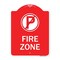 Signmission Designer Series Fire Zone No Parking, Red & White Aluminum Sign, 18" x 24", RW-1824-23972 A-DES-RW-1824-23972 - alternate 1